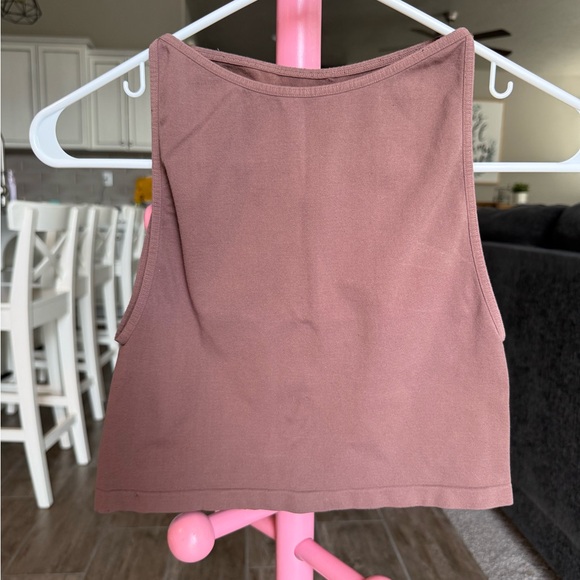 Free People Intimately Brown Square Neck Crop Tank Top XS/S Seamless Fitted - Picture 1 of 6